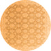 Round Abstract Orange Modern Rug, abs4174org