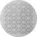 Round Abstract Gray Modern Rug, abs4174gry