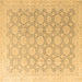 Square Machine Washable Abstract Brown Modern Rug, wshabs4174brn