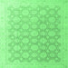 Square Machine Washable Abstract Emerald Green Modern Area Rugs, wshabs4174emgrn