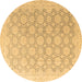 Round Abstract Brown Modern Rug, abs4174brn