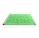 Sideview of Machine Washable Abstract Emerald Green Modern Area Rugs, wshabs4174emgrn