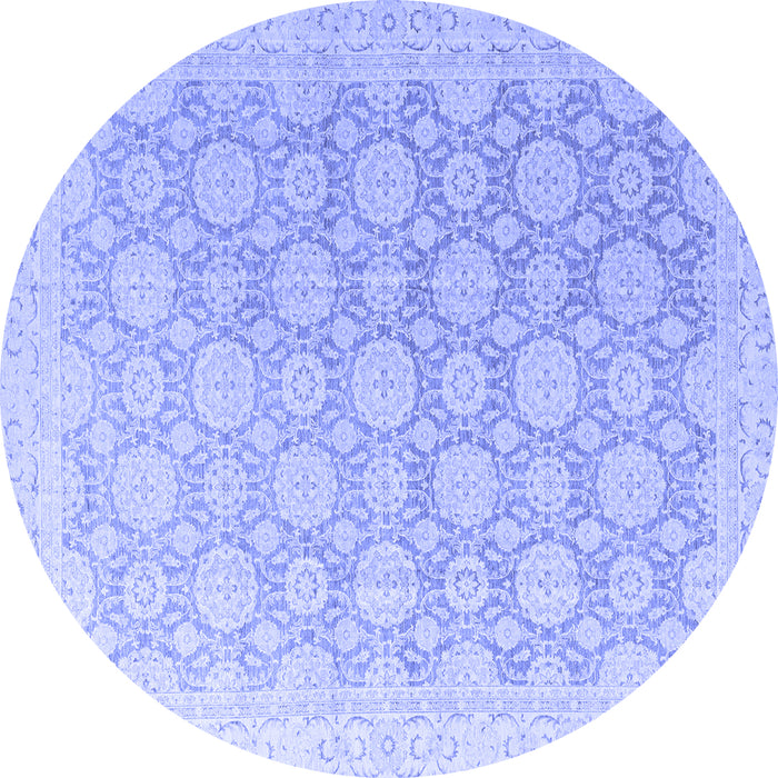 Round Machine Washable Abstract Blue Modern Rug, wshabs4174blu