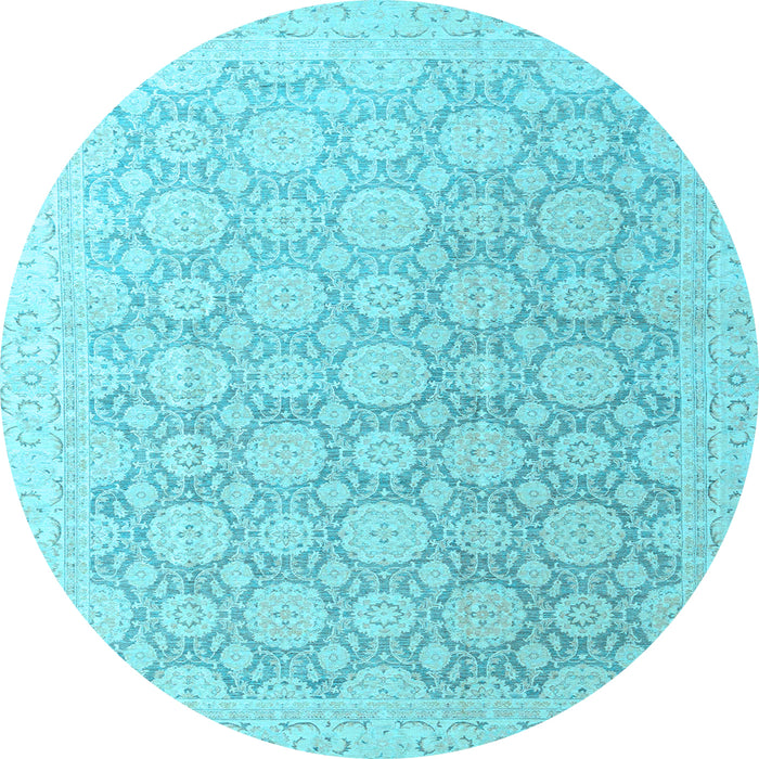 Round Machine Washable Abstract Light Blue Modern Rug, wshabs4174lblu
