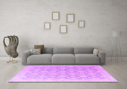 Machine Washable Abstract Purple Modern Area Rugs in a Living Room, wshabs4174pur