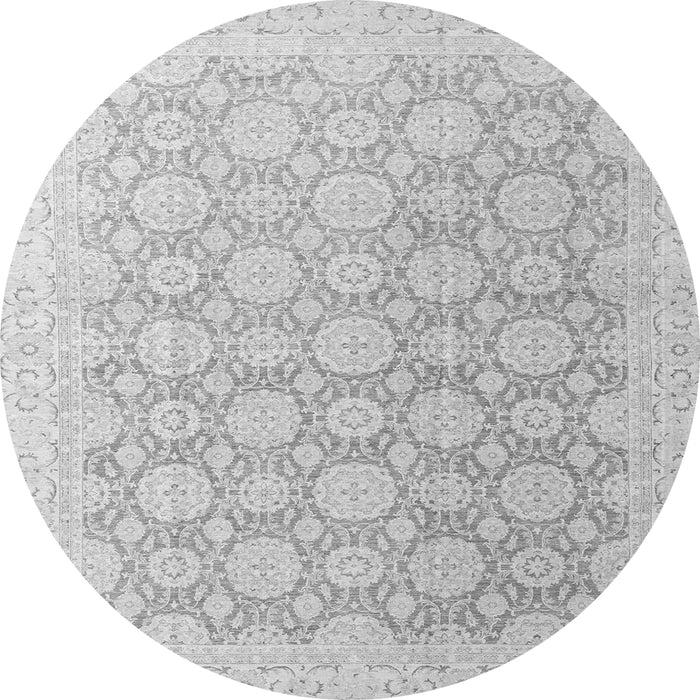 Round Machine Washable Abstract Gray Modern Rug, wshabs4174gry