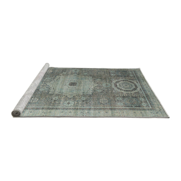Sideview of Machine Washable Abstract Dark Gray Rug, wshabs4175