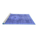 Sideview of Machine Washable Abstract Blue Modern Rug, wshabs4175blu