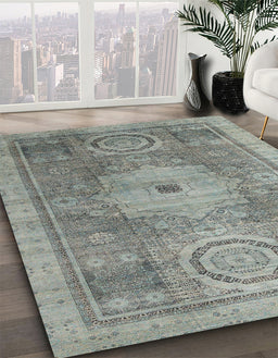 Abstract Dark Gray Modern Rug in Family Room, abs4175