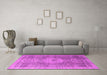 Machine Washable Abstract Pink Modern Rug in a Living Room, wshabs4175pnk