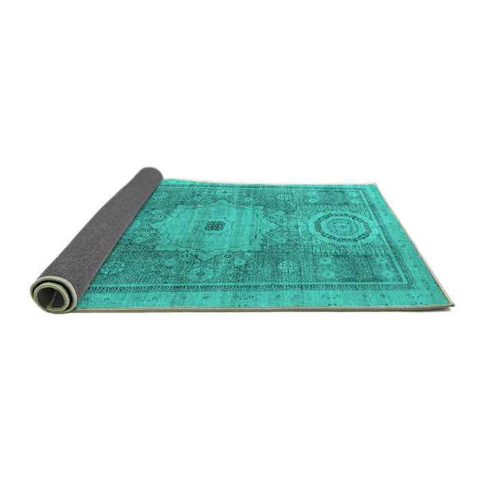 Sideview of Abstract Turquoise Modern Rug, abs4175turq