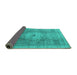 Sideview of Abstract Turquoise Modern Rug, abs4175turq