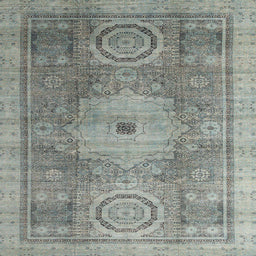 Square Abstract Dark Gray Modern Rug, abs4175