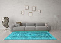 Machine Washable Abstract Light Blue Modern Rug, wshabs4175lblu