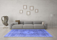 Machine Washable Abstract Blue Modern Rug, wshabs4175blu