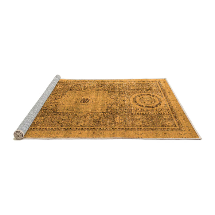 Sideview of Machine Washable Abstract Orange Modern Area Rugs, wshabs4175org