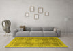 Machine Washable Abstract Yellow Modern Rug in a Living Room, wshabs4175yw