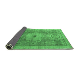 Sideview of Abstract Emerald Green Modern Rug, abs4175emgrn