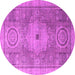 Round Abstract Pink Modern Rug, abs4175pnk