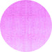 Round Machine Washable Abstract Purple Modern Area Rugs, wshabs4176pur