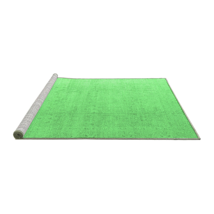 Sideview of Machine Washable Abstract Emerald Green Modern Area Rugs, wshabs4176emgrn