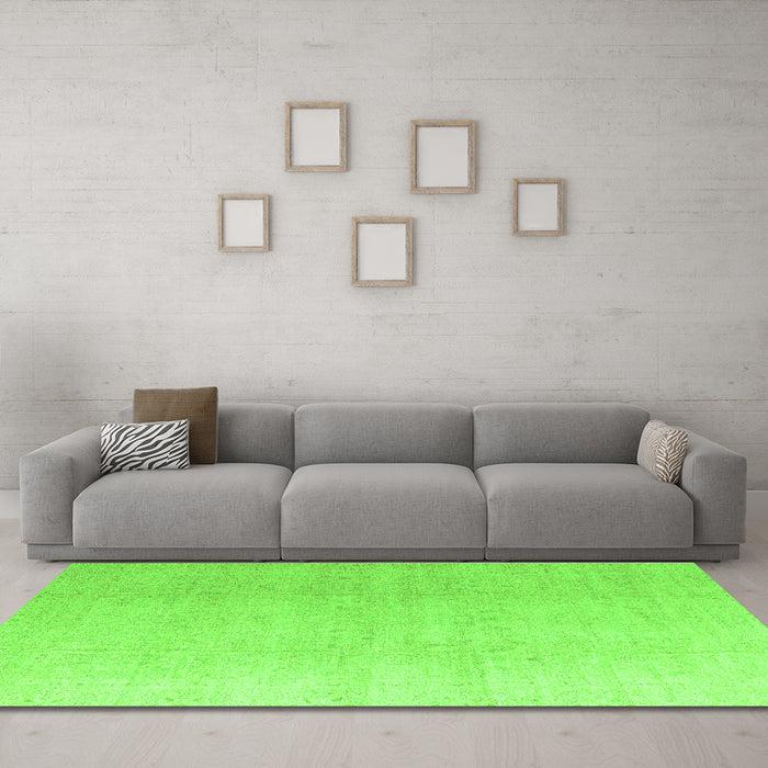 Machine Washable Abstract Green Modern Area Rugs in a Living Room,, wshabs4176grn