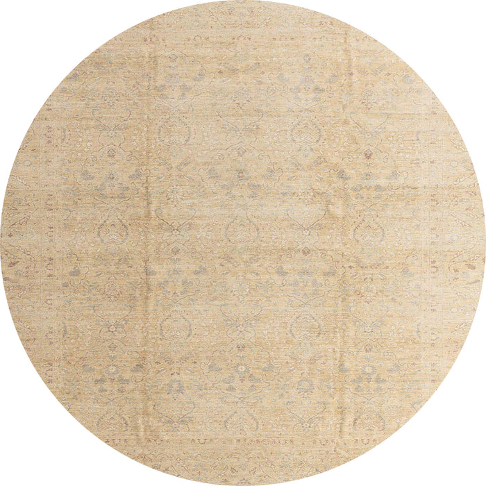 Round Machine Washable Abstract Brown Sugar Brown Rug, wshabs4176