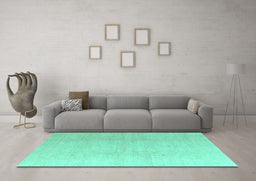 Machine Washable Abstract Turquoise Modern Area Rugs in a Living Room,, wshabs4176turq