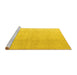 Sideview of Machine Washable Abstract Yellow Modern Rug, wshabs4176yw