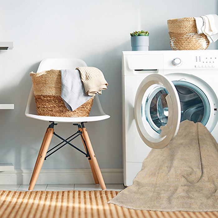 Machine Washable Abstract Brown Sugar Brown Rug in a Washing Machine, wshabs4176