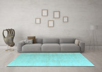 Machine Washable Abstract Light Blue Modern Rug, wshabs4176lblu