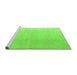 Sideview of Machine Washable Abstract Green Modern Area Rugs, wshabs4176grn