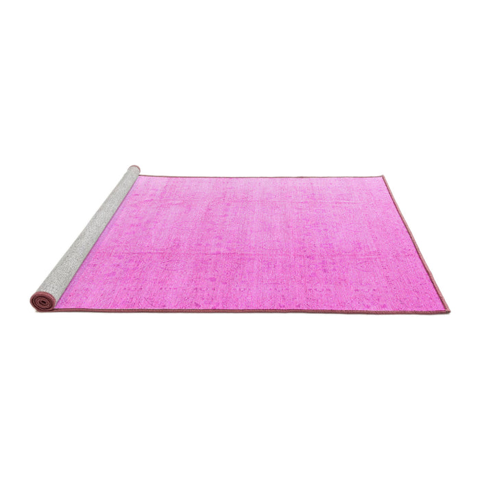 Sideview of Machine Washable Abstract Pink Modern Rug, wshabs4176pnk