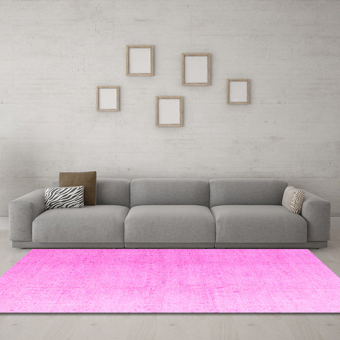 Machine Washable Abstract Pink Modern Rug in a Living Room, wshabs4176pnk