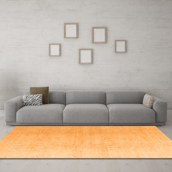 Machine Washable Abstract Orange Modern Area Rugs in a Living Room, wshabs4176org