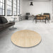 Round Abstract Brown Modern Rug in a Office, abs4176