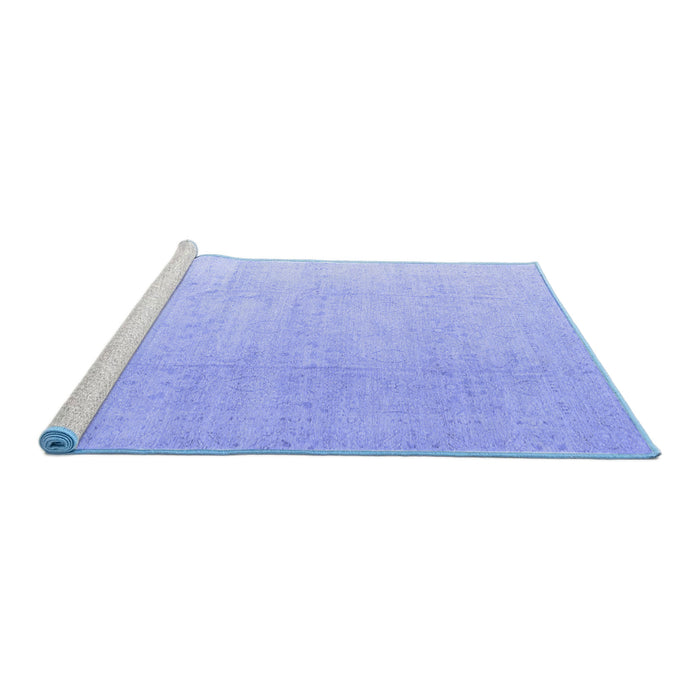 Sideview of Machine Washable Abstract Blue Modern Rug, wshabs4176blu