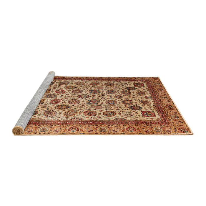Sideview of Machine Washable Abstract Brown Sand Brown Rug, wshabs4177