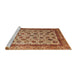 Sideview of Machine Washable Abstract Brown Sand Brown Rug, wshabs4177