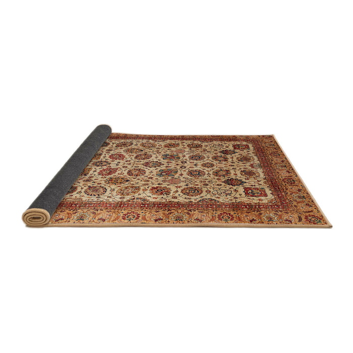 Sideview of Abstract Brown Sand Brown Modern Rug, abs4177