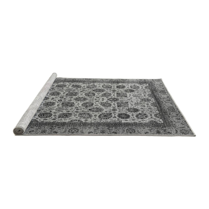 Sideview of Machine Washable Abstract Gray Modern Rug, wshabs4177gry