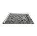 Sideview of Machine Washable Abstract Gray Modern Rug, wshabs4177gry