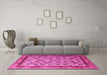 Machine Washable Abstract Pink Modern Rug in a Living Room, wshabs4177pnk