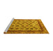 Sideview of Machine Washable Abstract Yellow Modern Rug, wshabs4177yw