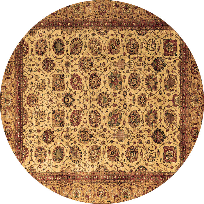 Round Abstract Brown Modern Rug, abs4177brn