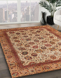 Abstract Brown Sand Brown Modern Rug, abs4177