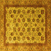 Square Machine Washable Abstract Yellow Modern Rug, wshabs4177yw