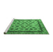 Sideview of Machine Washable Abstract Emerald Green Modern Area Rugs, wshabs4177emgrn