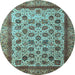 Round Machine Washable Abstract Light Blue Modern Rug, wshabs4177lblu