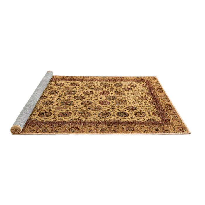Sideview of Machine Washable Abstract Brown Modern Rug, wshabs4177brn